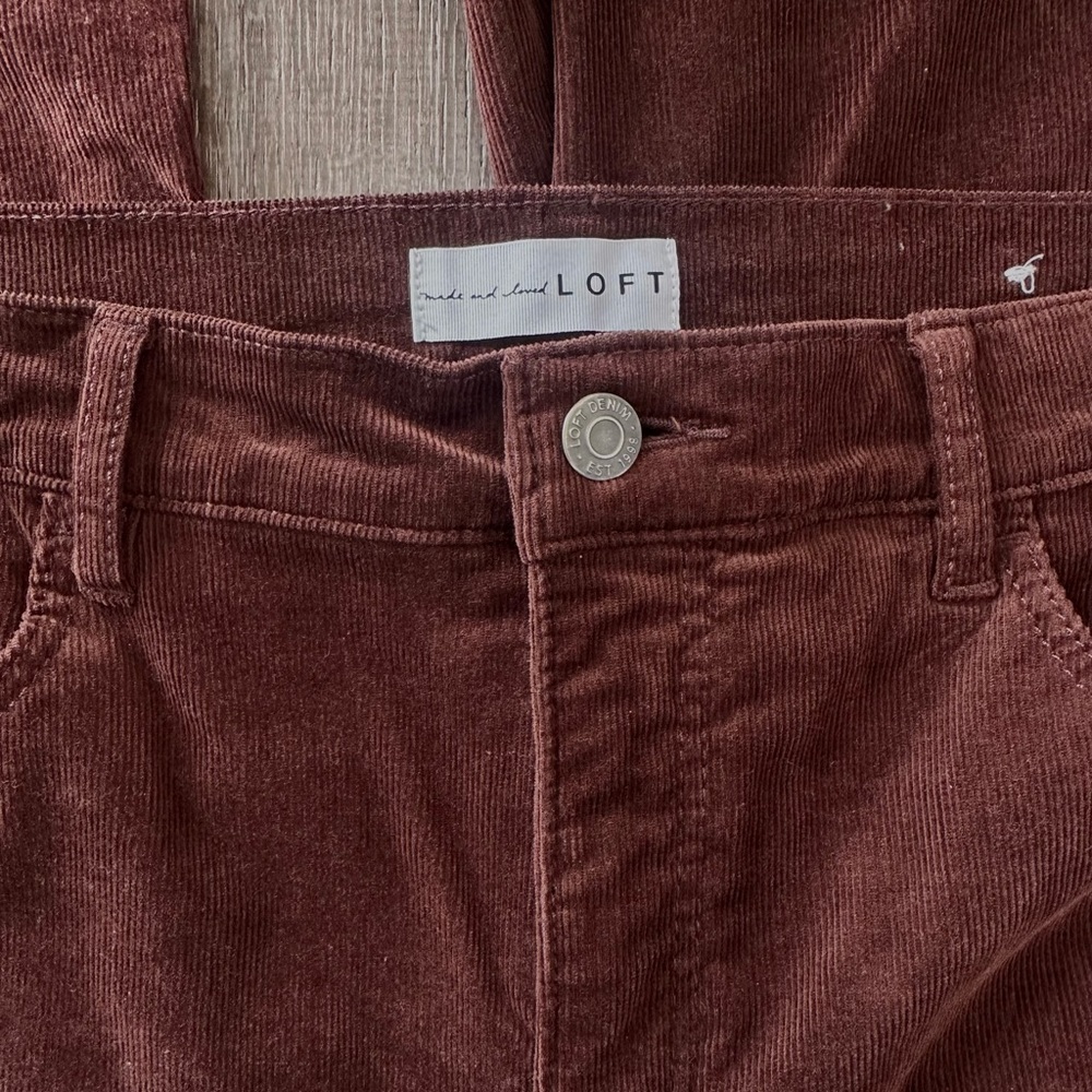 Brown High Rise Slim Flare Corduroy Pants - Picture 2 of 11
